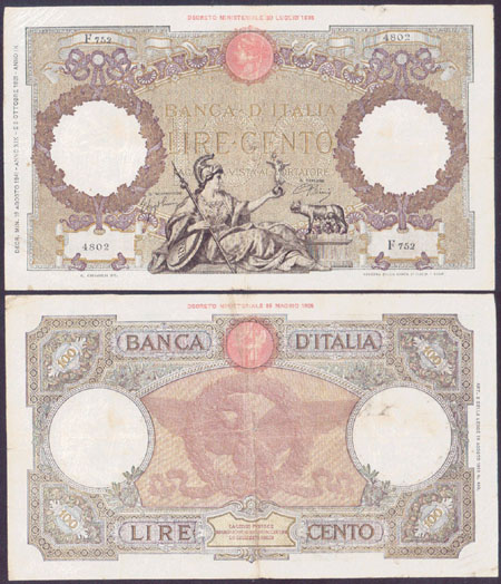 1941 Italy 100 Lire L002044